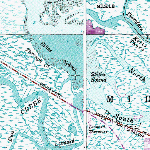 Topographic Map of Through Creek, NJ
