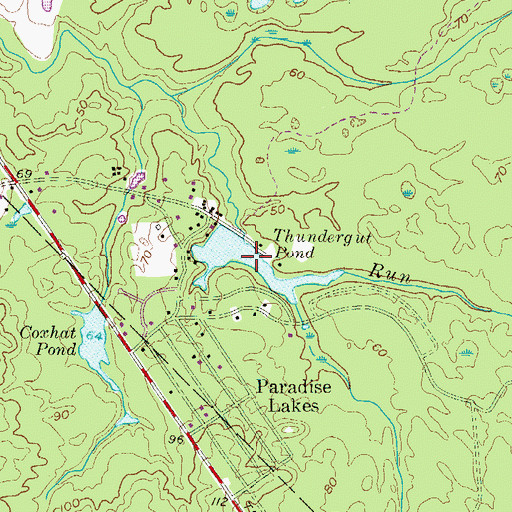 Topographic Map of Thundergut Pond, NJ