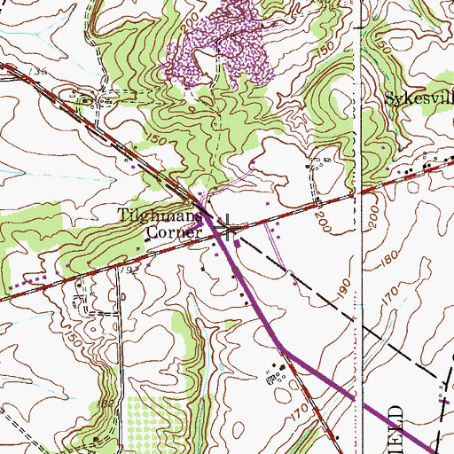 Topographic Map of Tilghmans Corner, NJ
