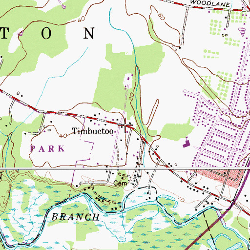 Topographic Map of Timbuctoo, NJ