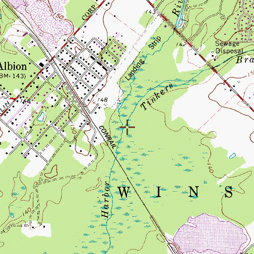 Topographic Map of Tinkers Branch, NJ