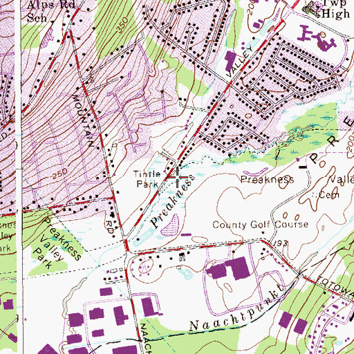 Topographic Map of Tintle Park, NJ
