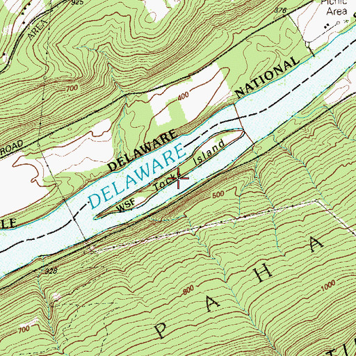 Topographic Map of Tocks Island, NJ