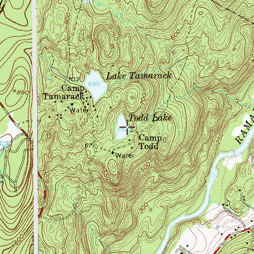 Topographic Map of Todd Lake, NJ