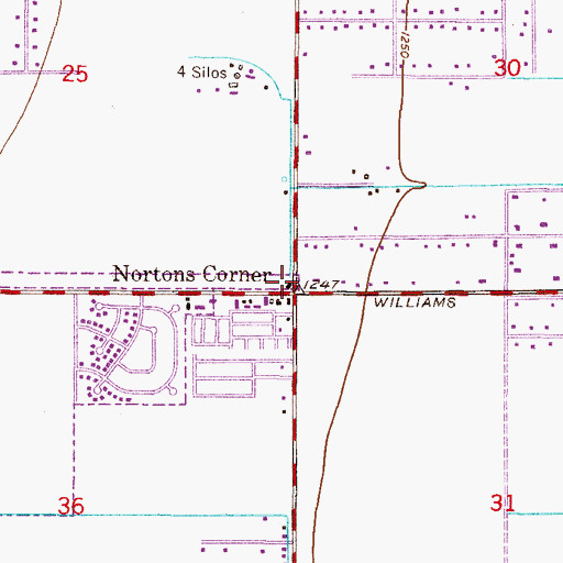 Topographic Map of Nortons Corner, AZ