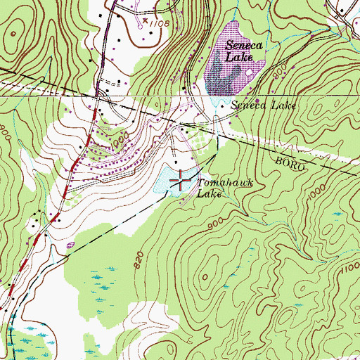 Topographic Map of Tomahawk Lake, NJ