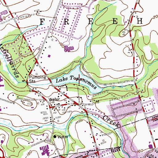 Topographic Map of Lake Topanemus, NJ