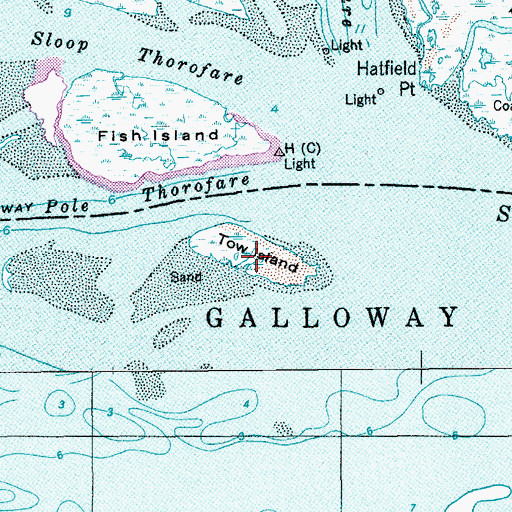 Topographic Map of Tow Island, NJ