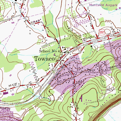 Topographic Map of Towaco, NJ