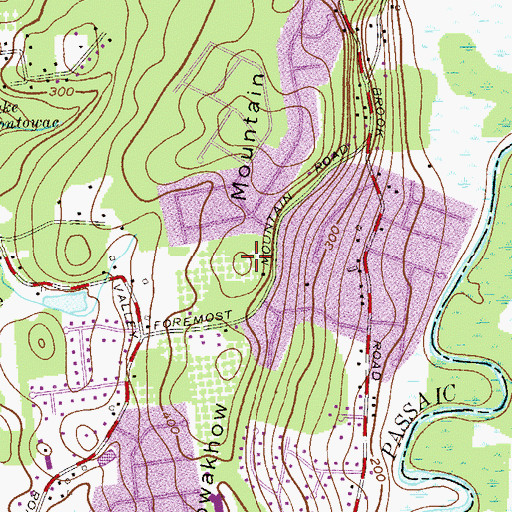 Topographic Map of Towackhow Mountain, NJ