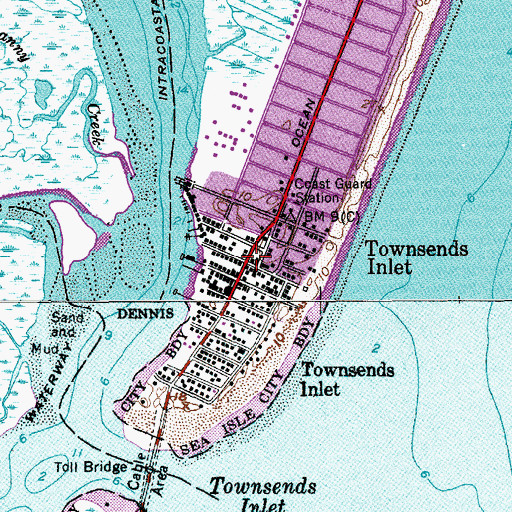 Topographic Map of Townsends Inlet, NJ