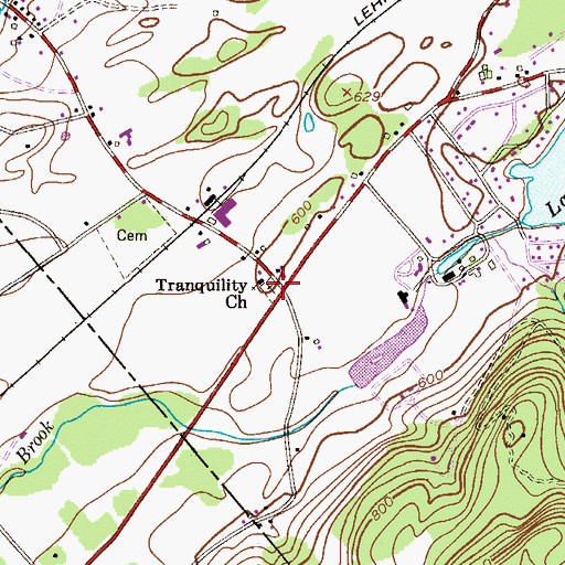 Topographic Map of Tranquility Church, NJ