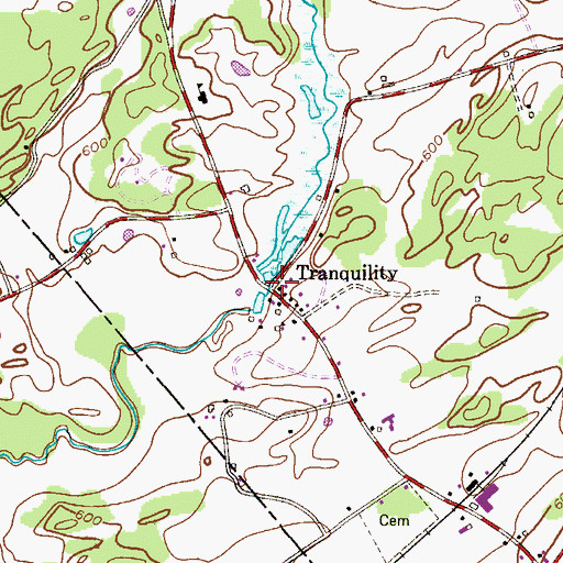 Topographic Map of Tranquility, NJ