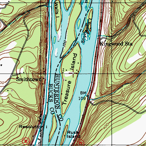 Topographic Map of Treasure Island, NJ