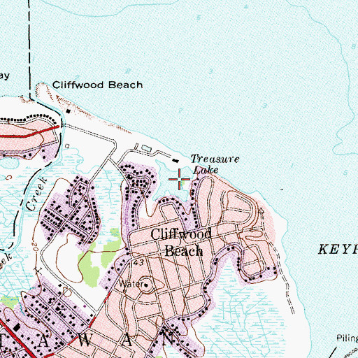 Topographic Map of Treasure Lake, NJ