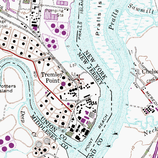 Topographic Map of Tremley Point, NJ