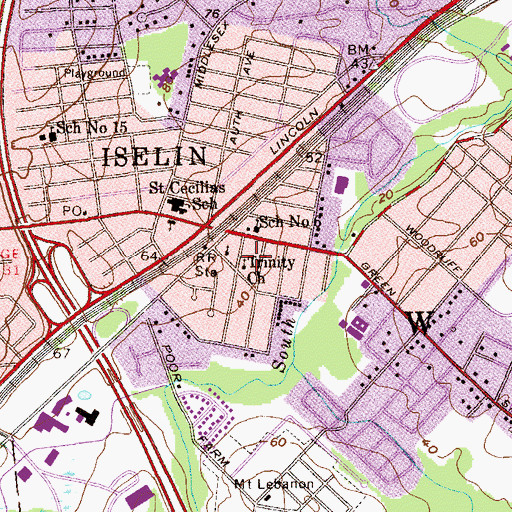 Topographic Map of Trinity Church, NJ