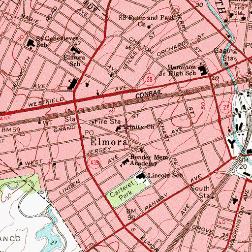 Topographic Map of Trinity Christian Center, NJ