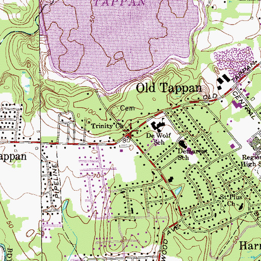 Topographic Map of Trinity Reformed Church, NJ
