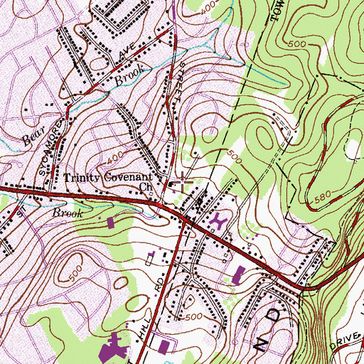 Topographic Map of Trinity Covenant Church, NJ