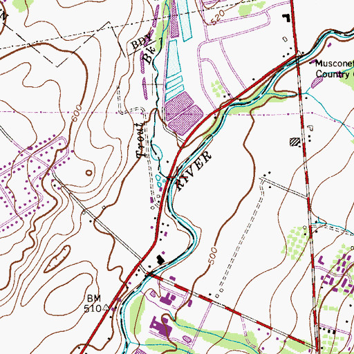 Topographic Map of Trout Brook, NJ