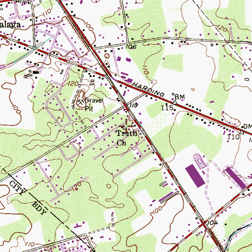 Topographic Map of Truth Church, NJ
