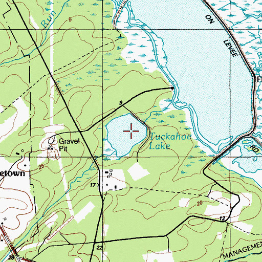 Topographic Map of Tuckahoe Lake, NJ