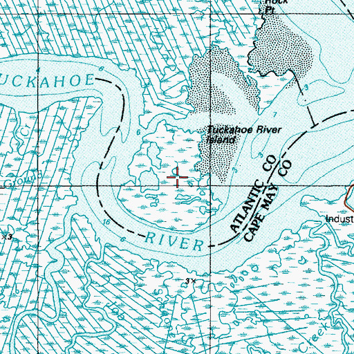 Topographic Map of Tuckahoe River Island, NJ