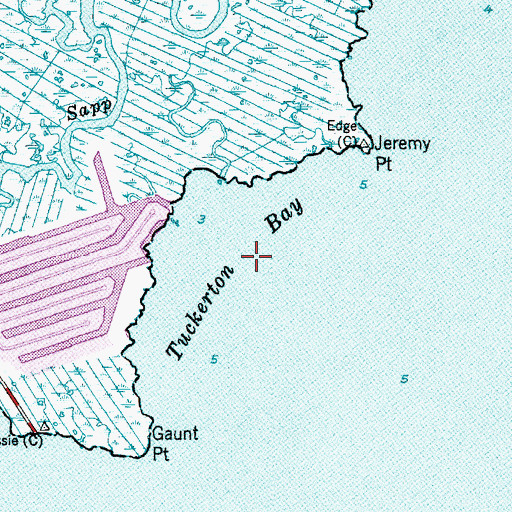 Topographic Map of Tuckerton Bay, NJ