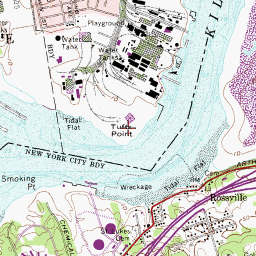 Topographic Map of Tufts Point, NJ