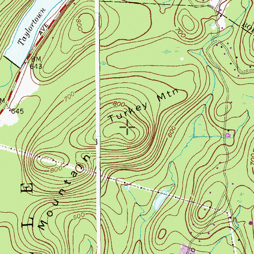 Topographic Map of Turkey Mountain, NJ