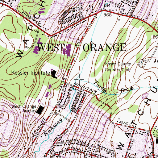 Topographic Map of Turtle Brook, NJ
