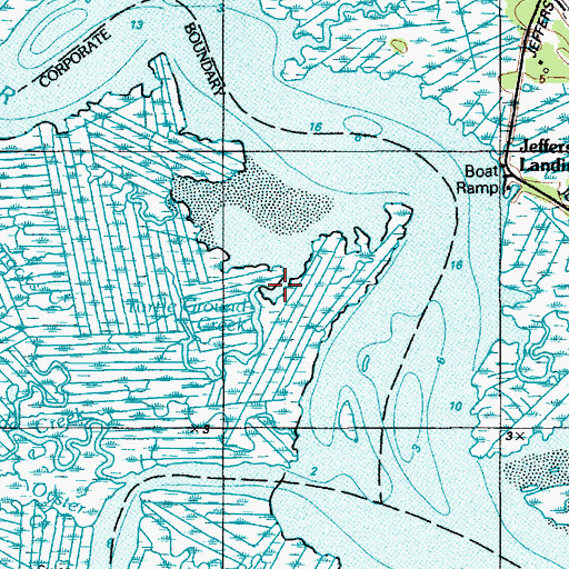 Topographic Map of Turtle Ground Creek, NJ