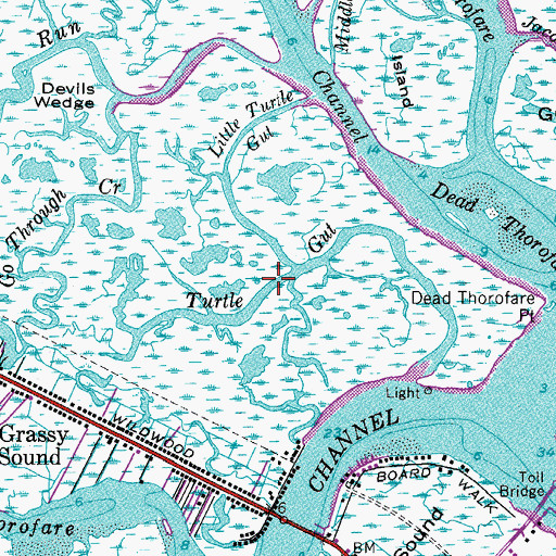Topographic Map of Turtle Gut, NJ