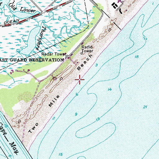 Topographic Map of Two Mile Beach, NJ