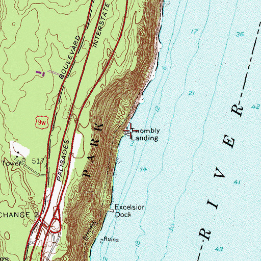 Topographic Map of Twombly Landing, NJ