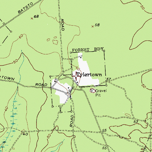 Topographic Map of Tylertown, NJ