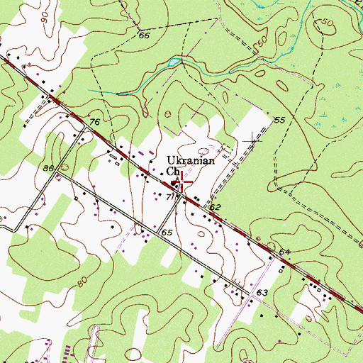 Topographic Map of Ukranian Church, NJ