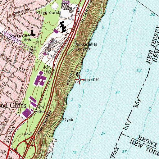 Topographic Map of Undercliff, NJ