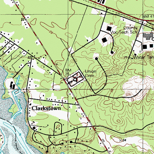 Topographic Map of Union Cemetery, NJ