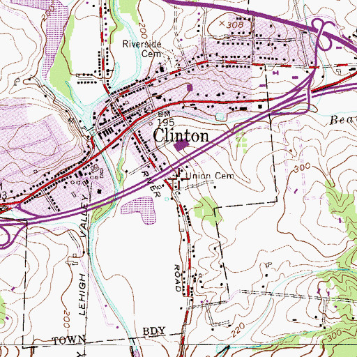 Topographic Map of Union Cemetery, NJ