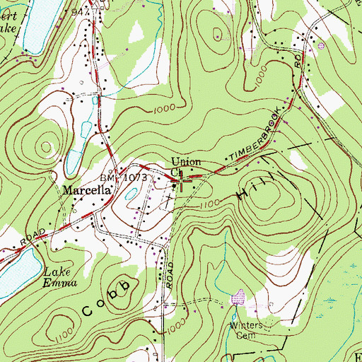 Topographic Map of Union Church, NJ