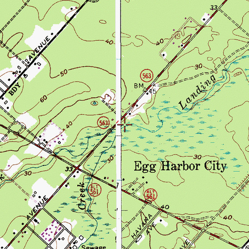 Topographic Map of Union Creek, NJ