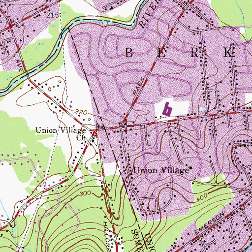 Topographic Map of Union Village, NJ
