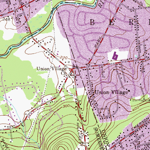 Topographic Map of Union Village Church, NJ