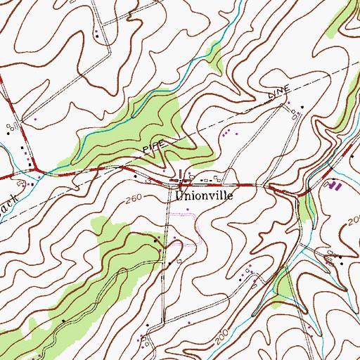 Topographic Map of Unionville, NJ