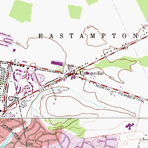 Topographic Map of Unionville, NJ