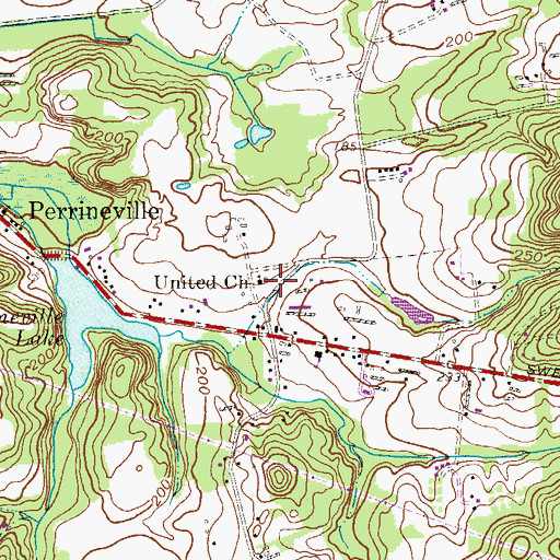 Topographic Map of United Church, NJ