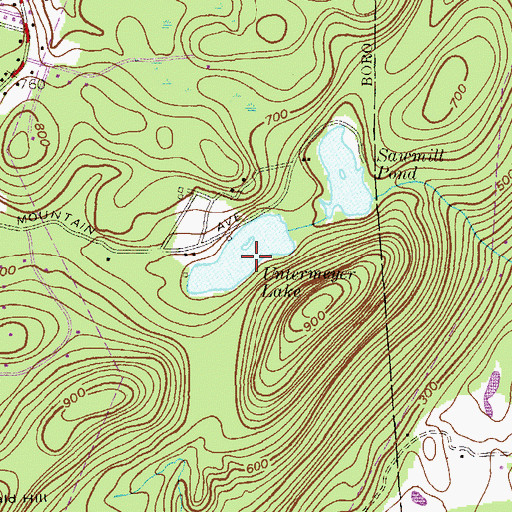 Topographic Map of Untermeyer Lake, NJ