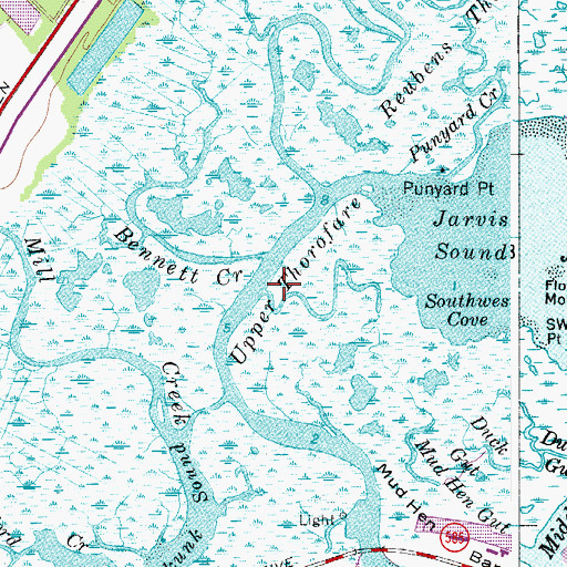 Topographic Map of Upper Thorofare, NJ